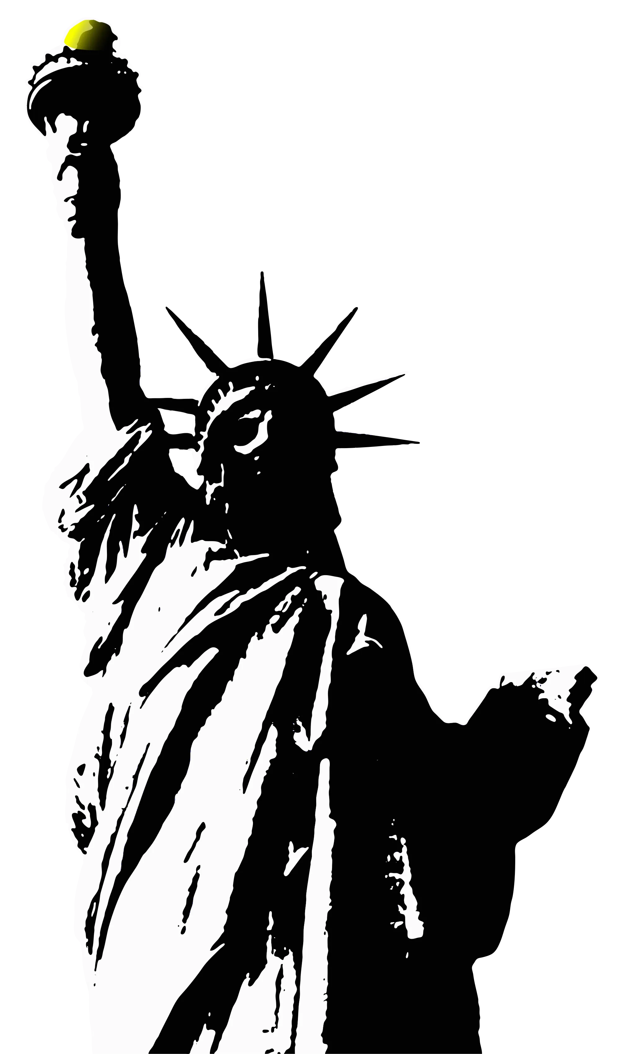 Statue of Liberty fire and flames, dramatic explosion effect, png